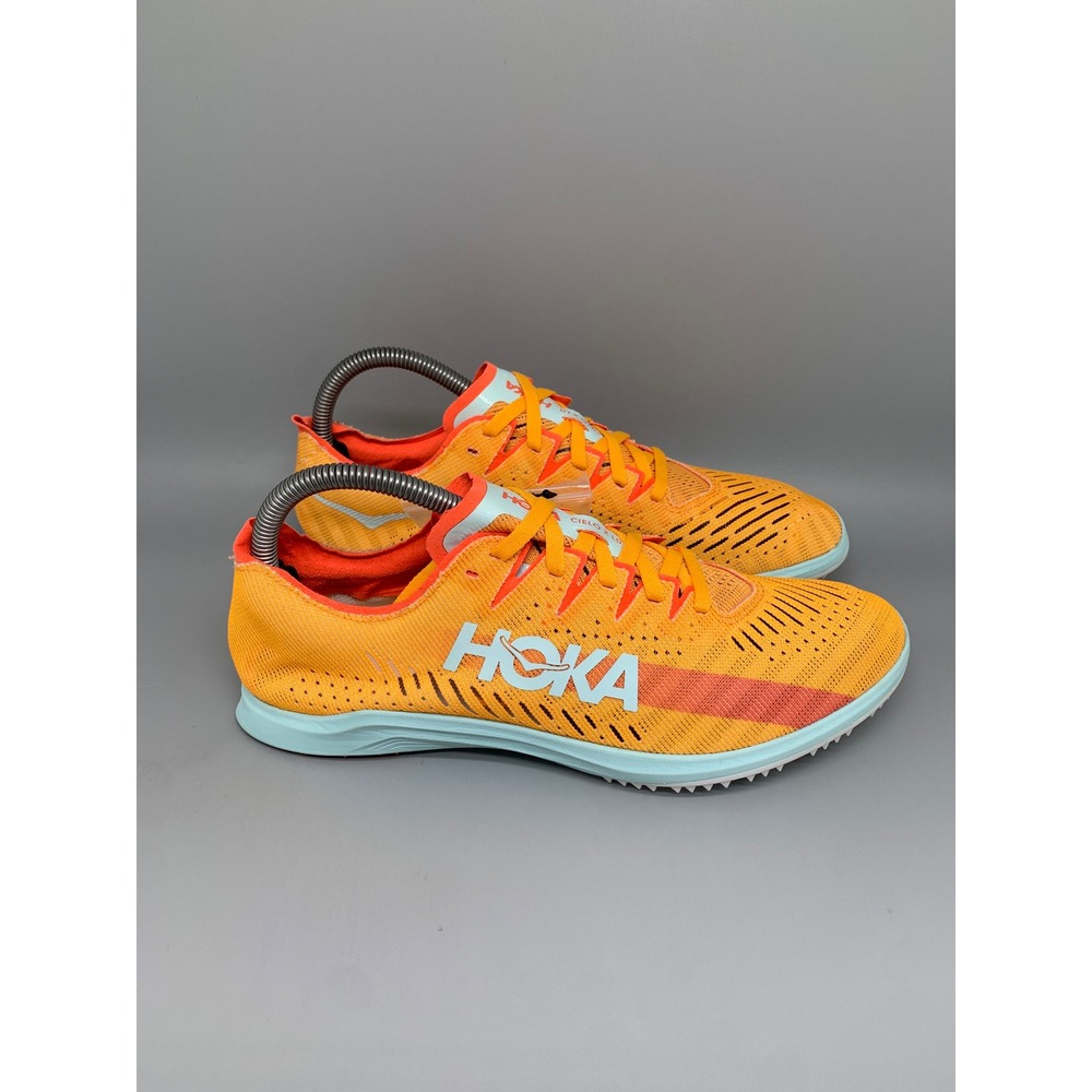 Hoka One U Cielo X LD Orange Cross Country Track Spikes Men's Sz 8.5 Women's 10